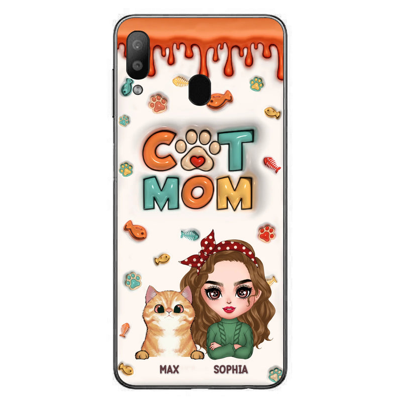 Personalized Cat Mom iPhone/Samsung Phone Case - Christmas Gift Idea For Cat Lover - Up to 4 Cats