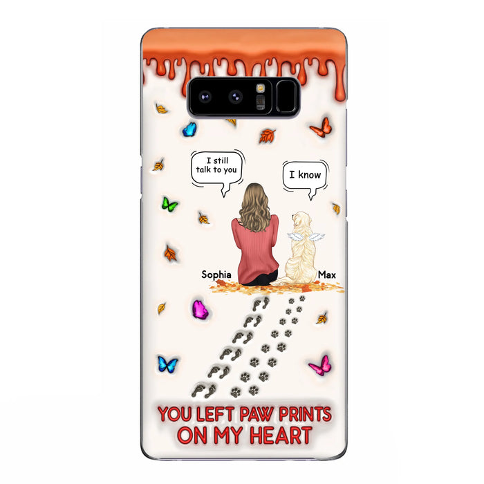 Custom Personalized Memorial Dog Phone Case - Memorial Gift Idea For Dog/Cat Lover - Case For iPhone/ Samsung - You Left Paw Prints On My Heart