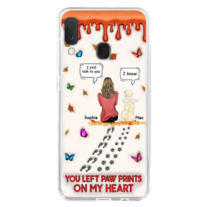 Custom Personalized Memorial Dog Phone Case - Memorial Gift Idea For Dog/Cat Lover - Case For iPhone/ Samsung - You Left Paw Prints On My Heart