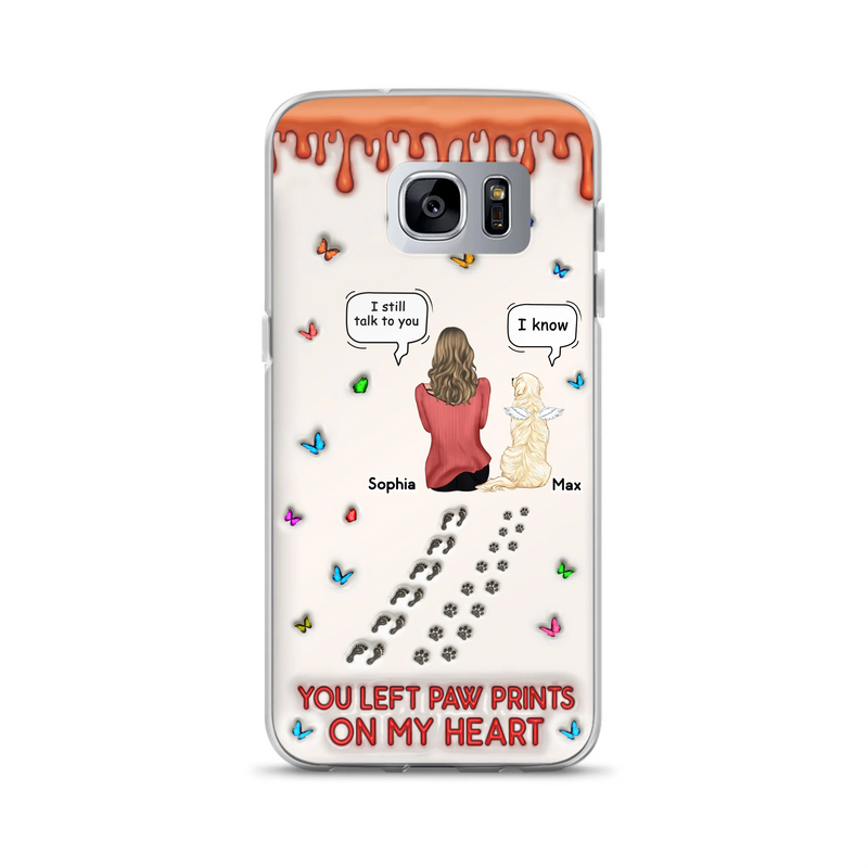 Custom Personalized Memorial Dog Phone Case - Memorial Gift Idea For Pet Owner - Case For iPhone/ Samsung - You Left Paw Prints On My Heart