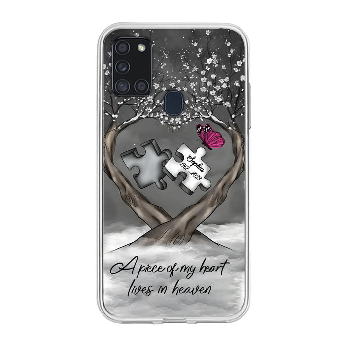 Custom Personalized Memorial Phone Case - Memorial Gift Idea For Family Member - Case For iPhone/ Samsung - A Piece Of My Heart Lives In Heaven