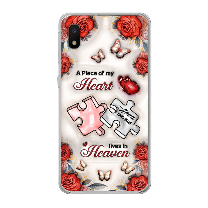 Custom Personalized Memorial Phone Case - Memorial Gift Idea - Case For iPhone/ Samsung - A Piece Of My Heart Lives In Heaven