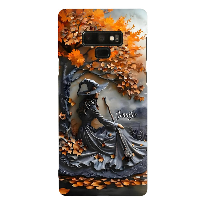 Custom Personalized Witch Broom Phone Case - Halloween/ Birthday Gift Idea For Yourself, Women, Witch Lovers - Case For iPhone/ Samsung