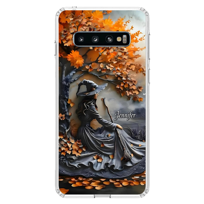 Custom Personalized Witch Broom Phone Case - Halloween/ Birthday Gift Idea For Yourself, Women, Witch Lovers - Case For iPhone/ Samsung