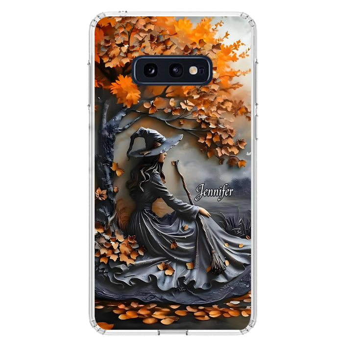 Custom Personalized Witch Broom Phone Case - Halloween/ Birthday Gift Idea For Yourself, Women, Witch Lovers - Case For iPhone/ Samsung