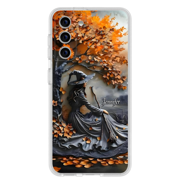 Custom Personalized Witch Broom Phone Case - Halloween/ Birthday Gift Idea For Yourself, Women, Witch Lovers - Case For iPhone/ Samsung
