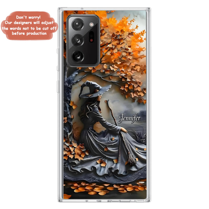 Custom Personalized Witch Broom Phone Case - Halloween/ Birthday Gift Idea For Yourself, Women, Witch Lovers - Case For iPhone/ Samsung