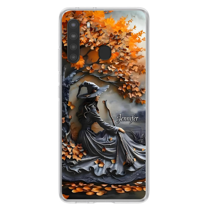 Custom Personalized Witch Broom Phone Case - Halloween/ Birthday Gift Idea For Yourself, Women, Witch Lovers - Case For iPhone/ Samsung
