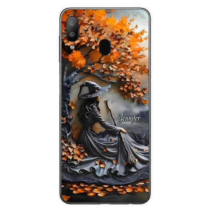 Custom Personalized Witch Broom Phone Case - Halloween/ Birthday Gift Idea For Yourself, Women, Witch Lovers - Case For iPhone/ Samsung