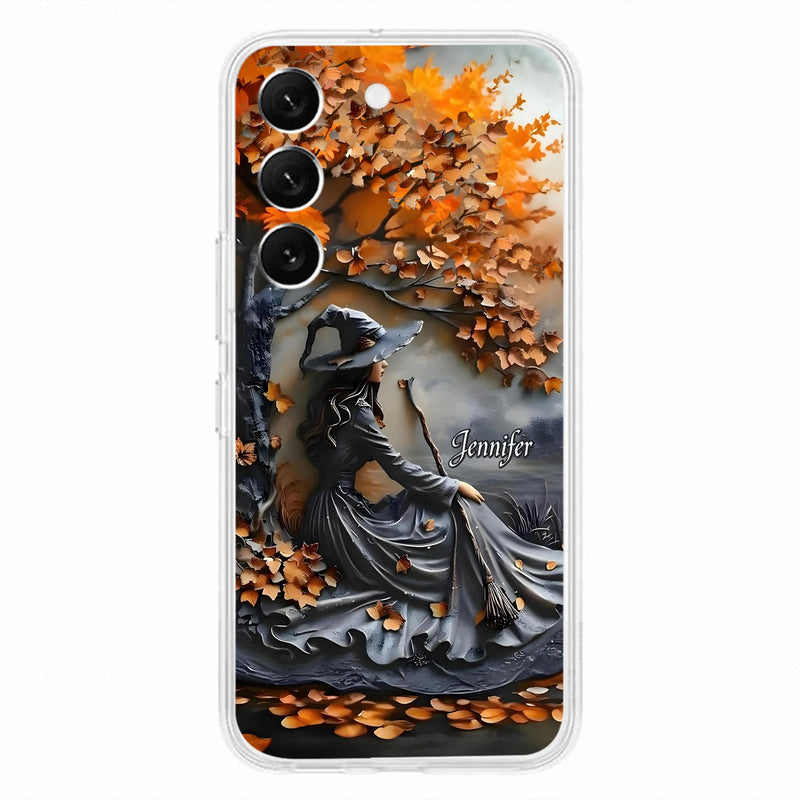 Custom Personalized Witch Broom Phone Case - Halloween/ Birthday Gift Idea For Yourself, Women, Witch Lovers - Case For iPhone/ Samsung