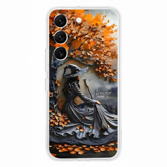 Custom Personalized Witch Broom Phone Case - Halloween/ Birthday Gift Idea For Yourself, Women, Witch Lovers - Case For iPhone/ Samsung