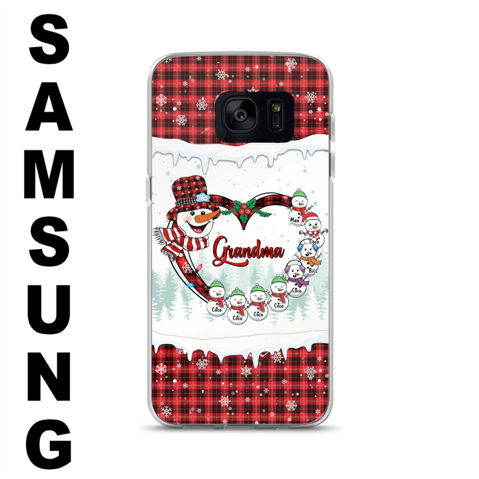 Personalized Christmas Grandma Children Phone Case - Gift For Grandma/Mom - Up to 8 Kids - Case For iPhone/Samsung
