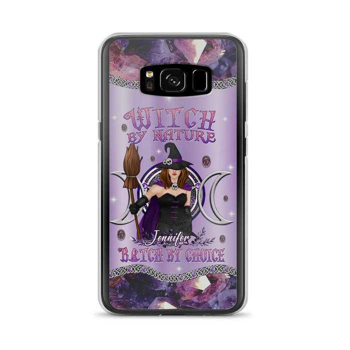 Custom Personalized Sparkling Witch Phone Case - Halloween Gift Idea - Witch By Birth - Case For iPhone/ Samsung
