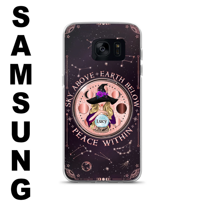 Custom Personalized Witch Phone Case - Gift Idea For Witch Lover - Sky Above Earth Below Peace Within - Case for iPhone/ Samsung