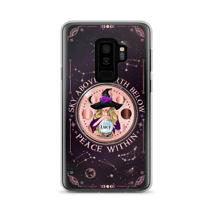 Custom Personalized Witch Phone Case - Gift Idea For Witch Lover - Sky Above Earth Below Peace Within - Case for iPhone/ Samsung