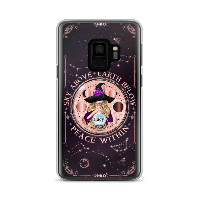Custom Personalized Witch Phone Case - Gift Idea For Witch Lover - Sky Above Earth Below Peace Within - Case for iPhone/ Samsung