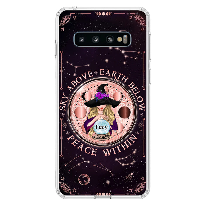 Custom Personalized Witch Phone Case - Gift Idea For Witch Lover - Sky Above Earth Below Peace Within - Case for iPhone/ Samsung