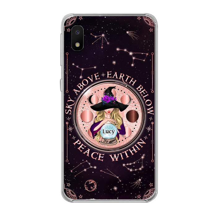 Custom Personalized Witch Phone Case - Gift Idea For Witch Lover - Sky Above Earth Below Peace Within - Case for iPhone/ Samsung
