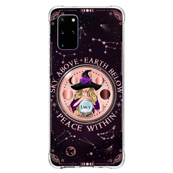 Custom Personalized Witch Phone Case - Gift Idea For Witch Lover - Sky Above Earth Below Peace Within - Case for iPhone/ Samsung