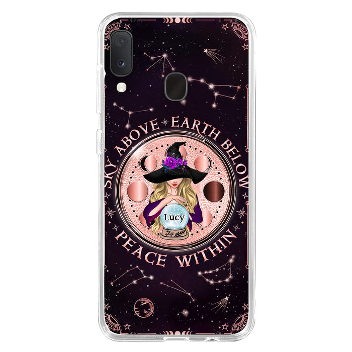 Custom Personalized Witch Phone Case - Gift Idea For Witch Lover - Sky Above Earth Below Peace Within - Case for iPhone/ Samsung