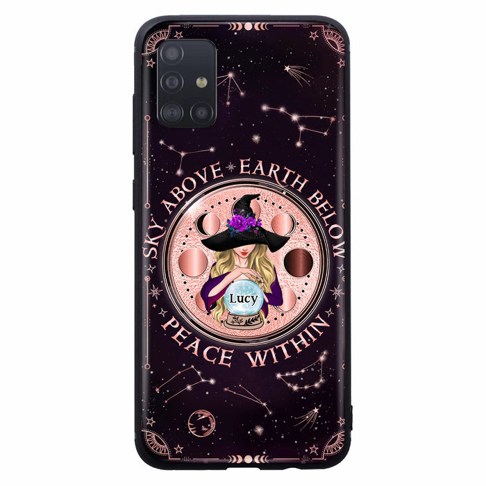 Custom Personalized Witch Phone Case - Gift Idea For Witch Lover - Sky Above Earth Below Peace Within - Case for iPhone/ Samsung