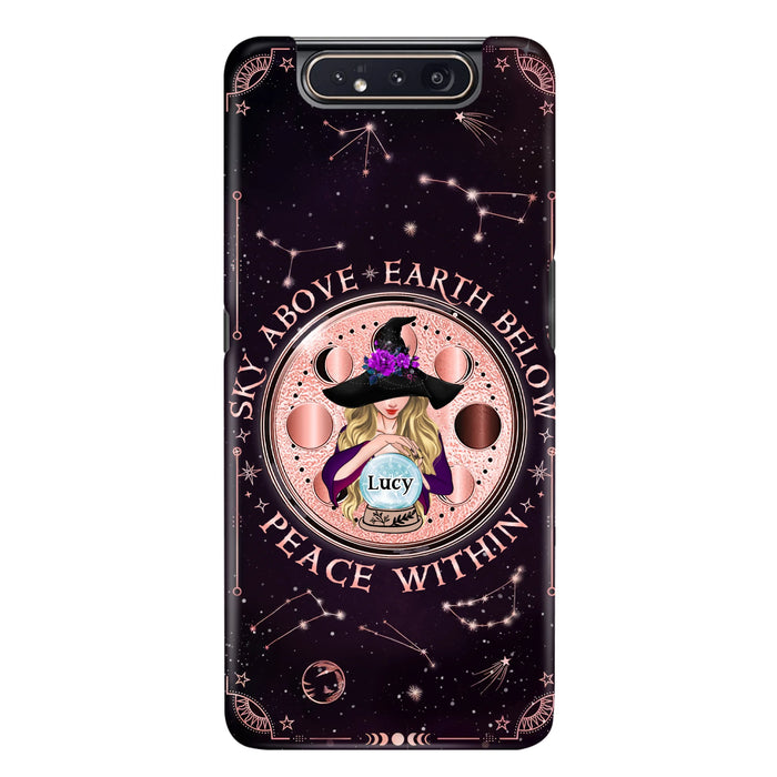 Custom Personalized Witch Phone Case - Gift Idea For Witch Lover - Sky Above Earth Below Peace Within - Case for iPhone/ Samsung