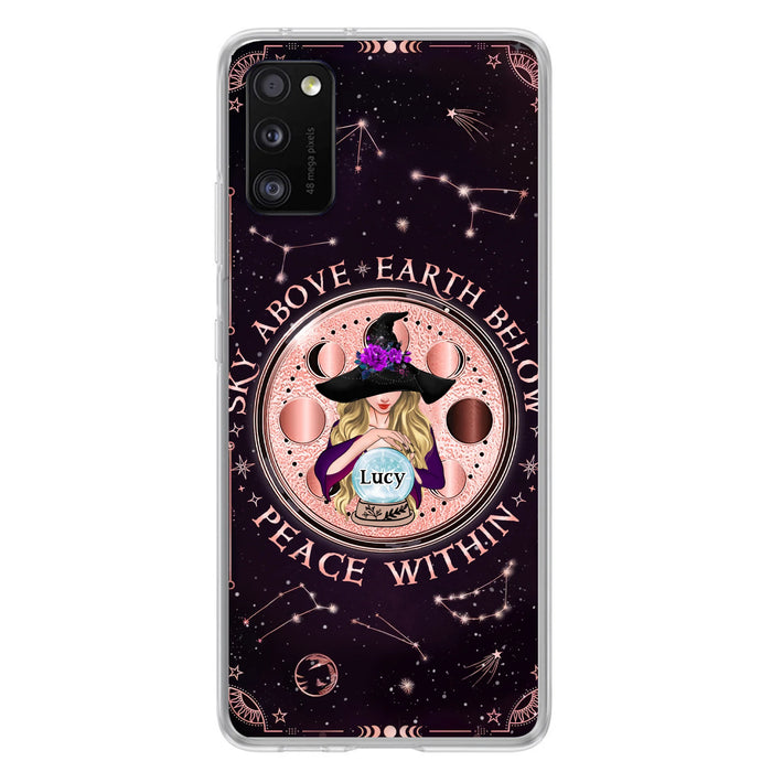 Custom Personalized Witch Phone Case - Gift Idea For Witch Lover - Sky Above Earth Below Peace Within - Case for iPhone/ Samsung