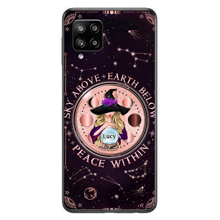 Custom Personalized Witch Phone Case - Gift Idea For Witch Lover - Sky Above Earth Below Peace Within - Case for iPhone/ Samsung