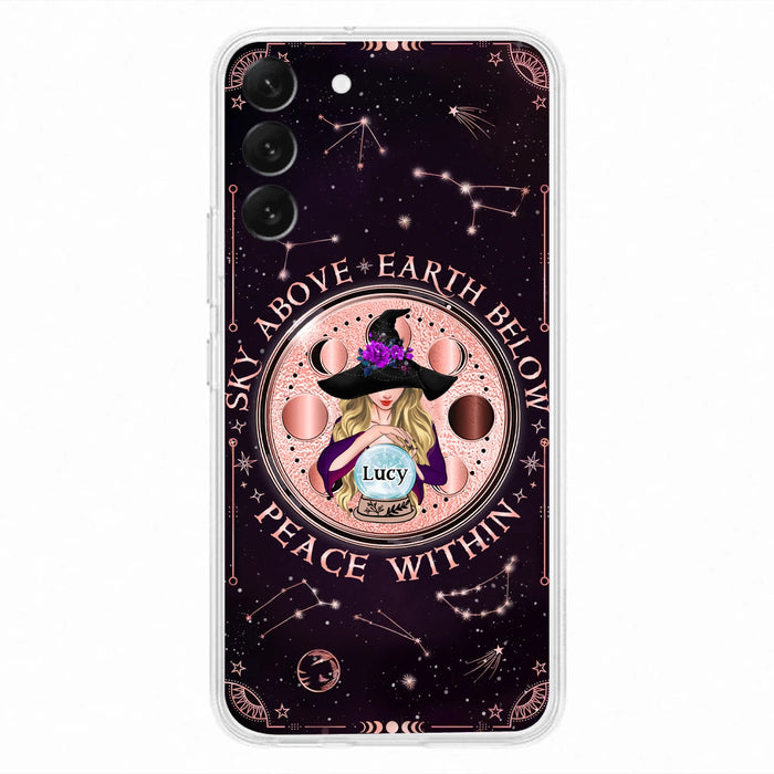 Custom Personalized Witch Phone Case - Gift Idea For Witch Lover - Sky Above Earth Below Peace Within - Case for iPhone/ Samsung