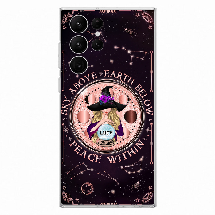 Custom Personalized Witch Phone Case - Gift Idea For Witch Lover - Sky Above Earth Below Peace Within - Case for iPhone/ Samsung