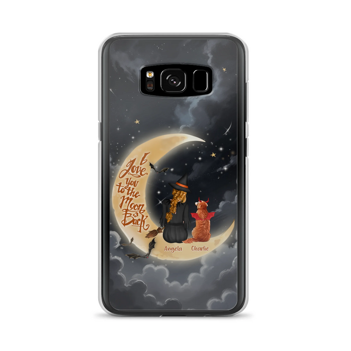 Custom Personalized Witch Dog Phone Case - Gift Idea To Dog Mom/ Dog Lover - I Love You To The Moon And Back - Case For Xiaomi/ Oppo/ Huawei