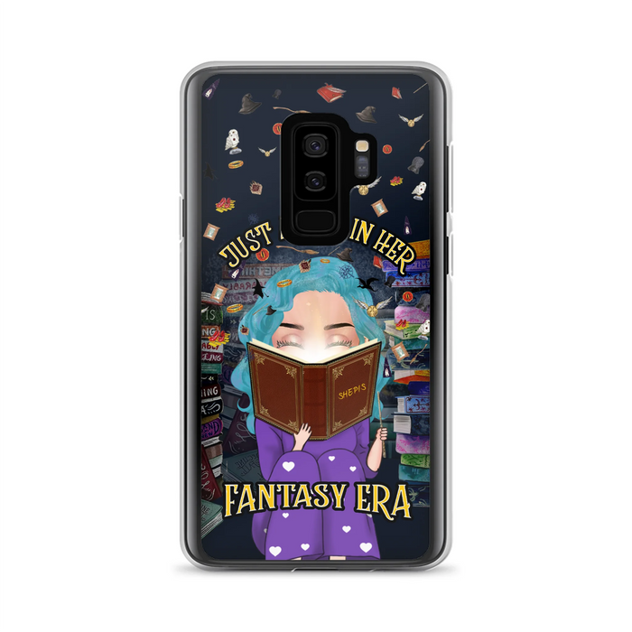 Custom Personalized Reading Book Phone Case - Gift Idea For Book Lovers - Just A Girl In Her Fantasy Era - Case For iPhone/ Samsung