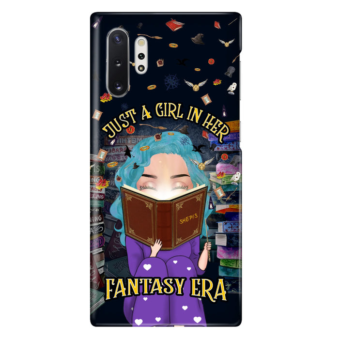 Custom Personalized Reading Book Phone Case - Gift Idea For Book Lovers - Just A Girl In Her Fantasy Era - Case For iPhone/ Samsung