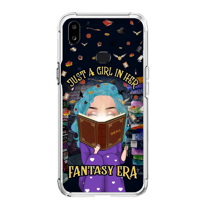 Custom Personalized Reading Book Phone Case - Gift Idea For Book Lovers - Just A Girl In Her Fantasy Era - Case For iPhone/ Samsung