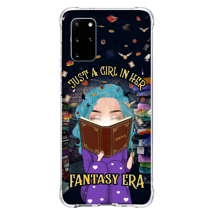 Custom Personalized Reading Book Phone Case - Gift Idea For Book Lovers - Just A Girl In Her Fantasy Era - Case For iPhone/ Samsung