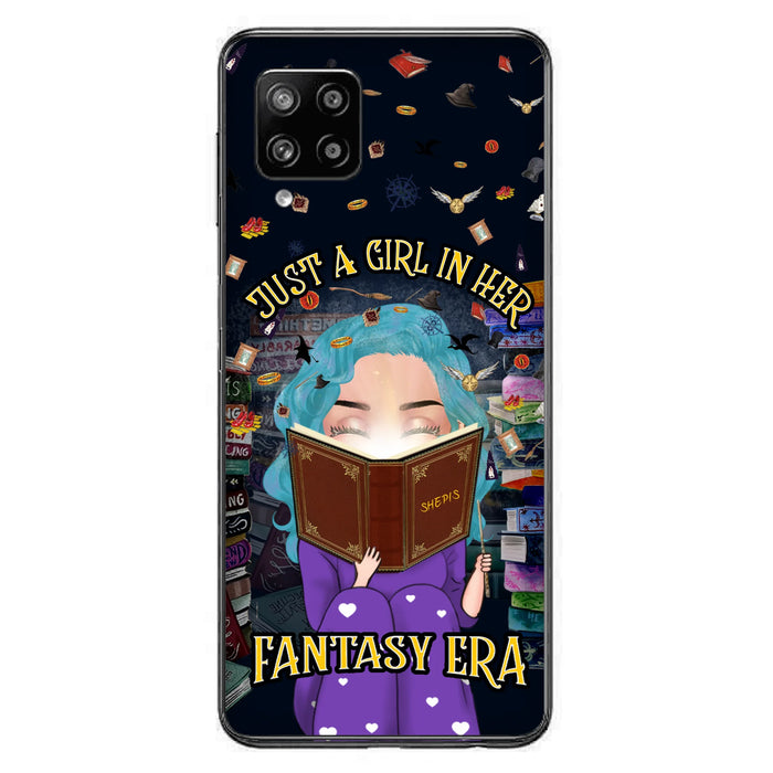 Custom Personalized Reading Book Phone Case - Gift Idea For Book Lovers - Just A Girl In Her Fantasy Era - Case For iPhone/ Samsung