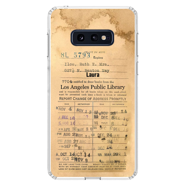 Custom Personalized Library Card Vintage Phone Case - Gift Idea For Reading Lover - Case For iPhone/ Samsung