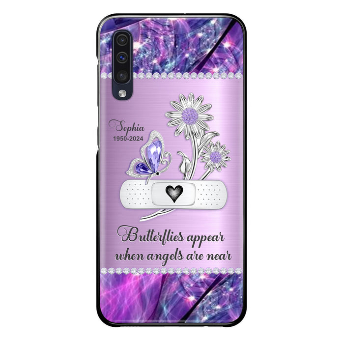 Custom Personalized Memorial Phone Case - Memorial Gift For Family Member - Butterflies Appear When Angels Are Near - Case For iPhone/ Samsung