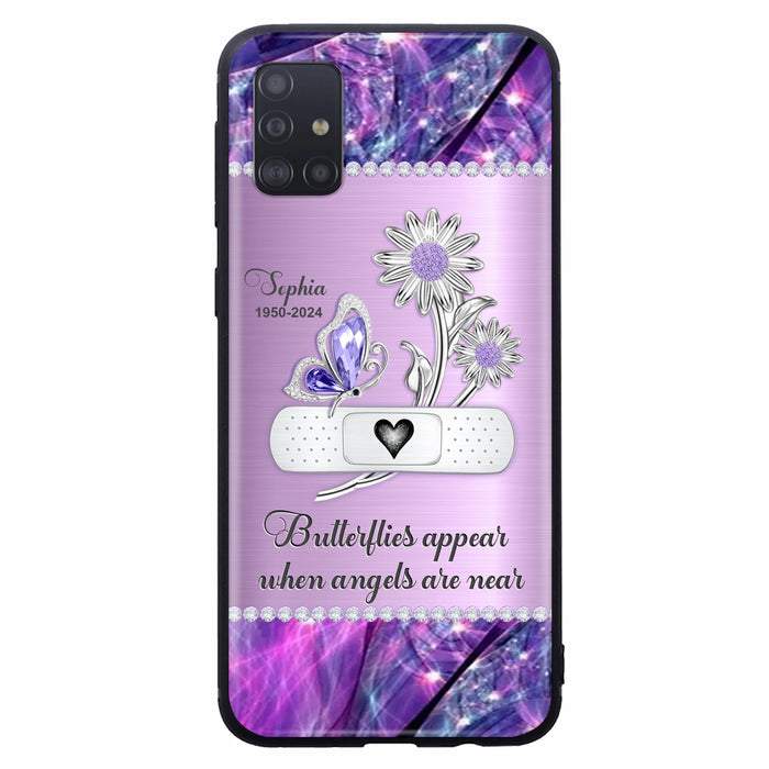 Custom Personalized Memorial Phone Case - Memorial Gift For Family Member - Butterflies Appear When Angels Are Near - Case For iPhone/ Samsung