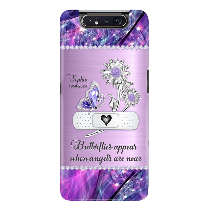 Custom Personalized Memorial Phone Case - Memorial Gift For Family Member - Butterflies Appear When Angels Are Near - Case For iPhone/ Samsung