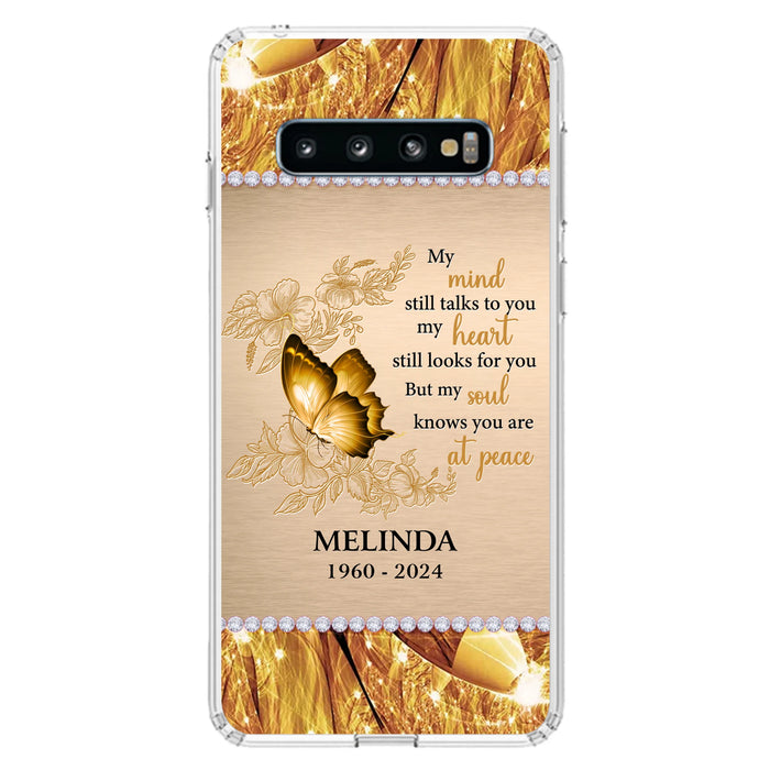 Custom Personalized Memorial Butterfly Phone Case - Memorial Gift Idea - My Mind Still Talks To You - Case for iPhone/Samsung