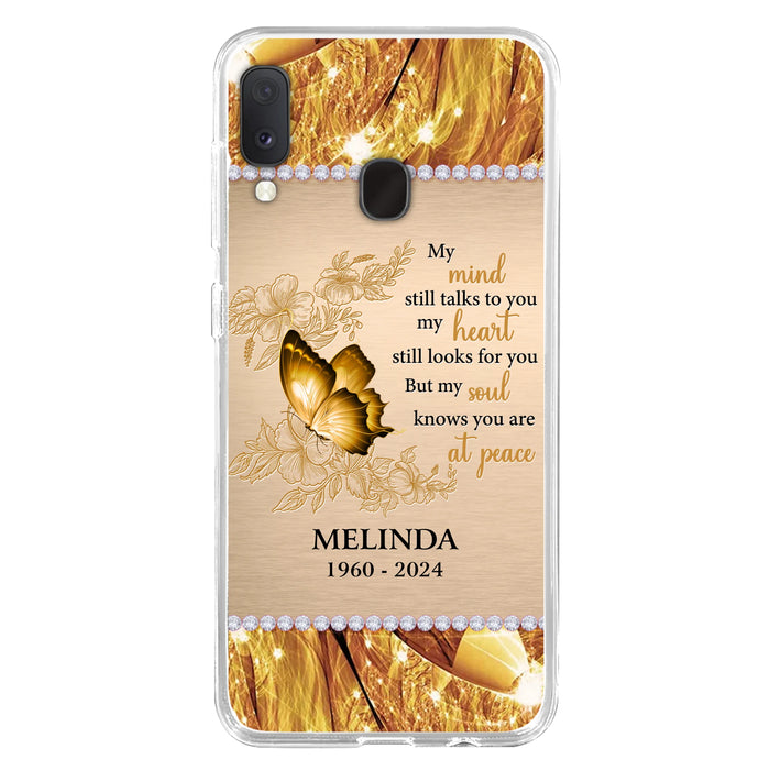 Custom Personalized Memorial Butterfly Phone Case - Memorial Gift Idea - My Mind Still Talks To You - Case for iPhone/Samsung