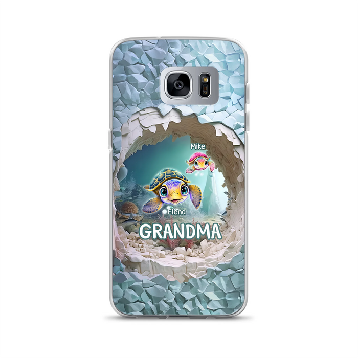 Personalized Turtle Phone Case - Up to 10 Kids - Mother's Day Gift Idea For Grandma - Case for iPhone/Samsung