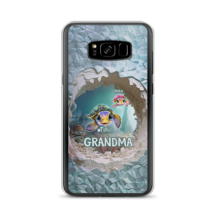 Personalized Turtle Phone Case - Up to 10 Kids - Mother's Day Gift Idea For Grandma - Case for iPhone/Samsung