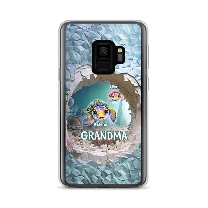 Personalized Turtle Phone Case - Up to 10 Kids - Mother's Day Gift Idea For Grandma - Case for iPhone/Samsung