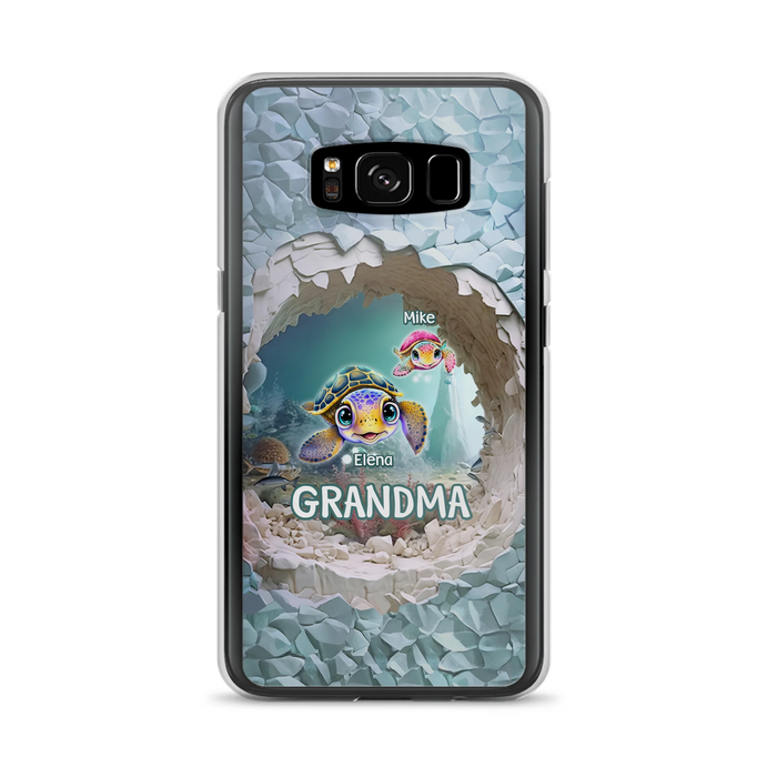 Personalized Turtle Phone Case - Up to 10 Kids - Mother's Day Gift Idea For Grandma - Case for iPhone/Samsung