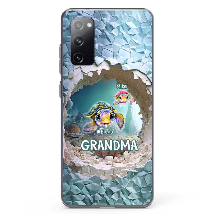 Personalized Turtle Phone Case - Up to 10 Kids - Mother's Day Gift Idea For Grandma - Case for iPhone/Samsung
