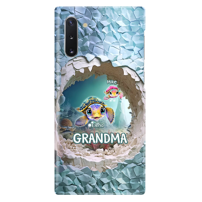 Personalized Turtle Phone Case - Up to 10 Kids - Mother's Day Gift Idea For Grandma - Case for iPhone/Samsung