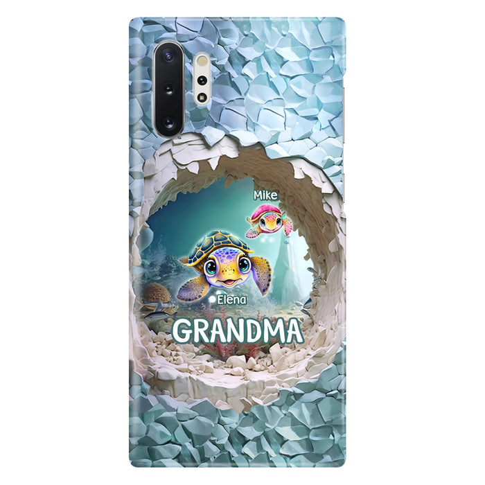 Personalized Turtle Phone Case - Up to 10 Kids - Mother's Day Gift Idea For Grandma - Case for iPhone/Samsung