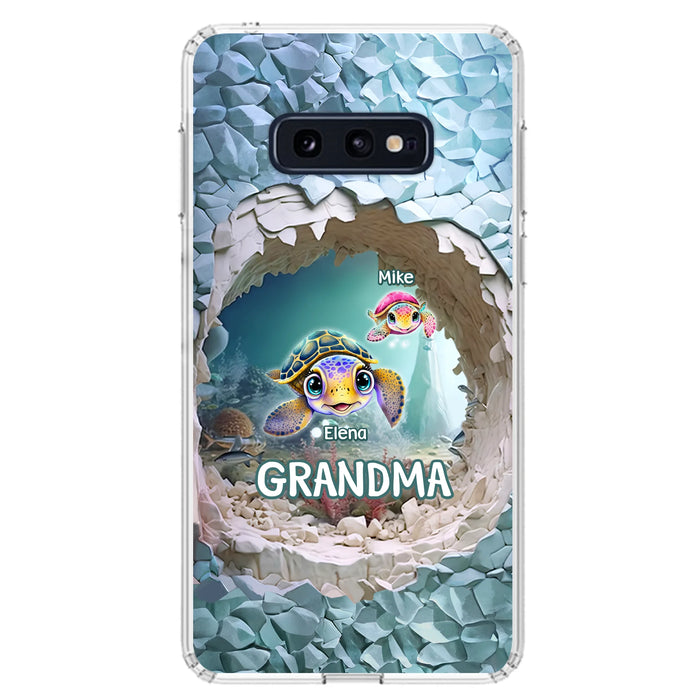 Personalized Turtle Phone Case - Up to 10 Kids - Mother's Day Gift Idea For Grandma - Case for iPhone/Samsung